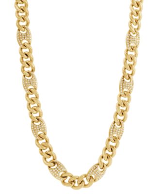 Blackjack - Men's Cubic Zirconia Mariner & Curb Link 24" Chain Necklace