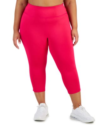 ID Ideology - Plus Size Women's Solid 7/8 Cropped Leggings