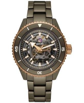 Rado - Men's Swiss Automatic Captain Cook Green High-Tech Ceramic Bracelet Watch 43mm