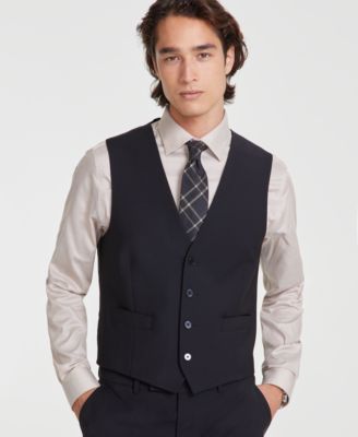 Calvin Klein - Men's Slim-Fit Stretch Solid Suit Vest