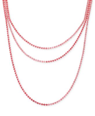GUESS - Rhinestone Layered Tennis Necklace, 16" + 2" extender