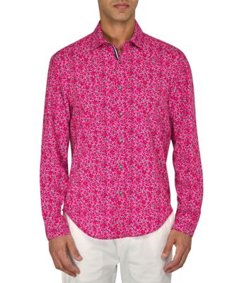 Society of Threads - Men's Regular-Fit Non-Iron Performance Stretch Rose-Print Button-Down Shirt