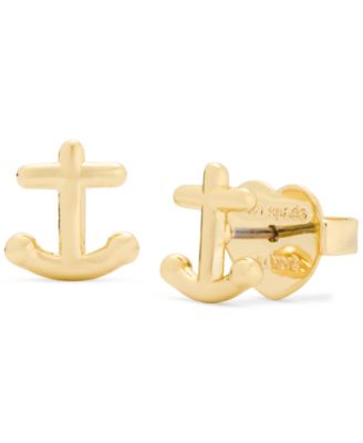 kate spade new york - Gold-Tone Away We Go Polished Anchor Stud Earrings