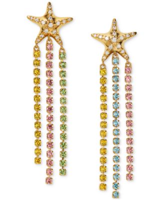 AJOA - 18k Gold-Plated Multicolor Cubic Zirconia Starfish Statement Earrings