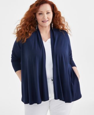 Style & Co - Plus Size Open-Front Long-Sleeve Cardigan