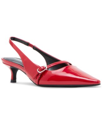 Madden Girl - Krystall-R Pointed-Toe Slingback Kitten-Heel Pumps