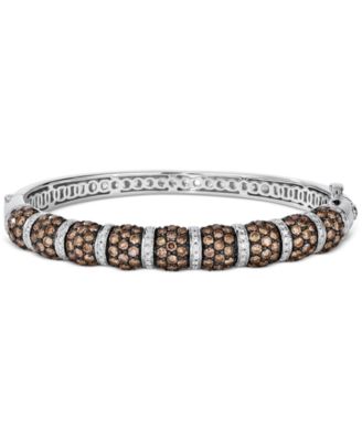 Le Vian - Chocolate Diamond & Vanilla Diamond Pav&eacute; Bangle Bracelet (7-1/20 ct. t.w.) in 14k White Gold