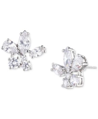 Givenchy - Silver-Tone Mixed Cut Cubic Zirconia Stud Earrings