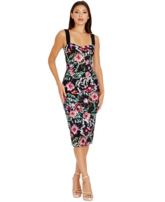 Dress the Population - Women's Nicole Sequin Floral Midi Dress