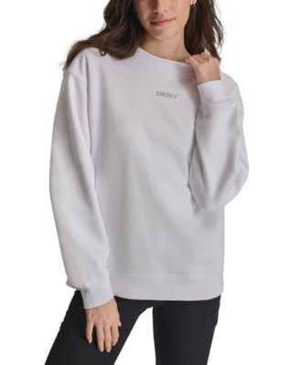 DKNY - Women's Mini-Stud-Logo Drop-Shoulder Sweatshirt