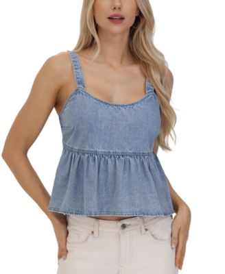 Frye - Women's Tie-Back Chambray Babydoll Top