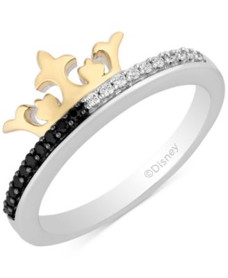 Disney Enchanted Vault - Black Diamond (1/10 ct. t.w.) & White Diamond (1/10 ct. t.w.) Cruella Ring in Sterling Silver & Gold-Plate