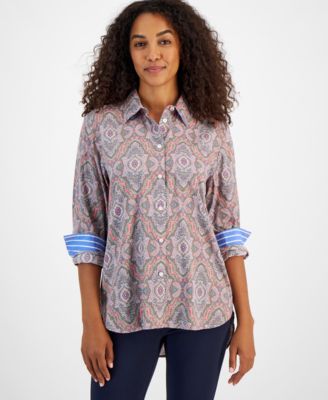 Nautica Jeans - Women's Paisley Print Button-Front Shirt