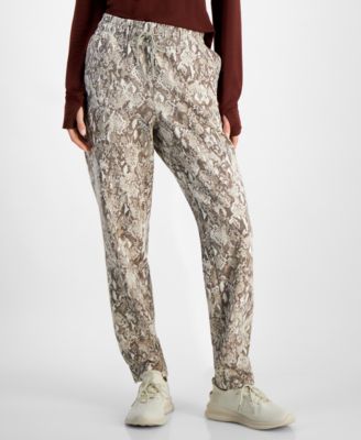 ID Ideology - Women's Animal-Print Fleece Pull-On Jogger Pants