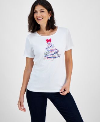 Holiday Lane - Women's  Tree Crewneck Tee
