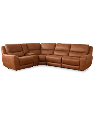 Furniture - Tanico 5-Pc. Modular Sectional with 3 Power Motion Chairs & 1 Console