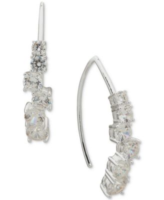 Anne Klein - Silver-Tone Cubic Zirconia Threader Earrings