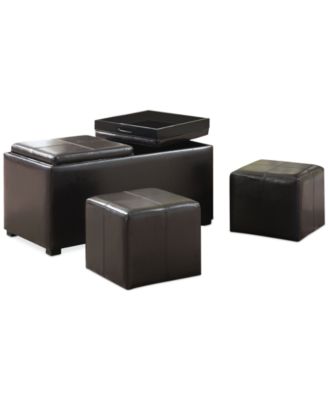 Simpli Home - Fabric Rectangular Storage Ottoman, Direct Ship