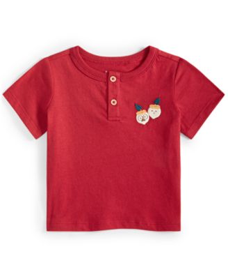 First Impressions - Baby Boys Acorn Embroidered Henley