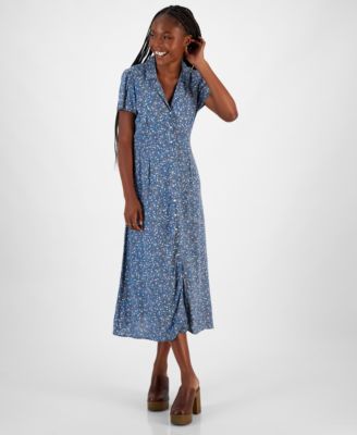 Lucky Brand - Women's Collared- Button-Down Midi Dress