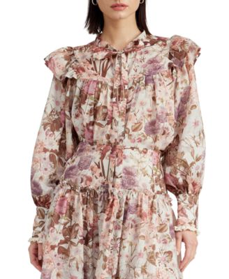 En Saison - Women's Amoret Printed Long-Sleeve Blouse