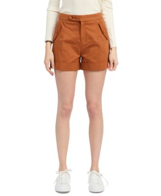 En Saison - Women's Ellen Cotton High-Rise Cuffed Shorts