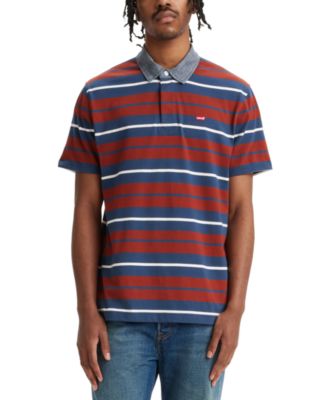 Levi's - Men's Relaxed-Fit Short Sleeve Striped Rugby Shirt