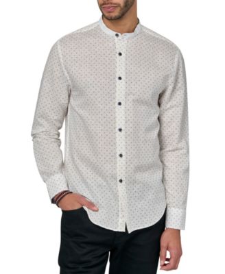 Brooklyn Brigade - Men's Axel Moisture-Wicking Geo-Print Button-Down Mandarin Shirt