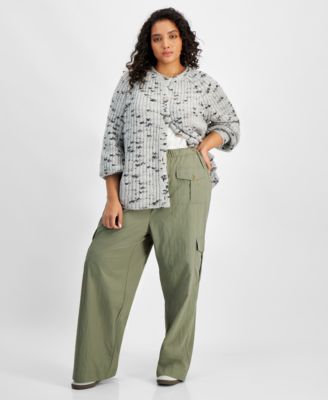And Now This - Trendy Plus Size Drawstring Cargo Pants