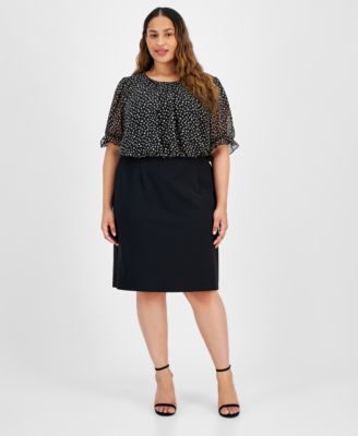 Connected - Plus Size Printed Blouson Dress