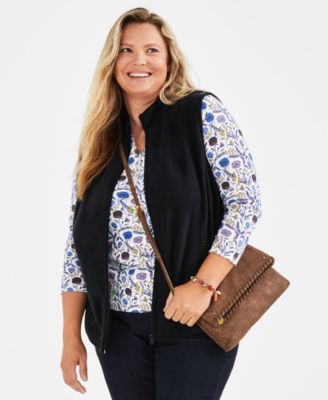 Style & Co - Plus Size Solid Polar Fleece Vest