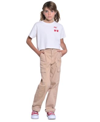 With Jules - Big Girls Straight-Leg Twill Cargo Pants