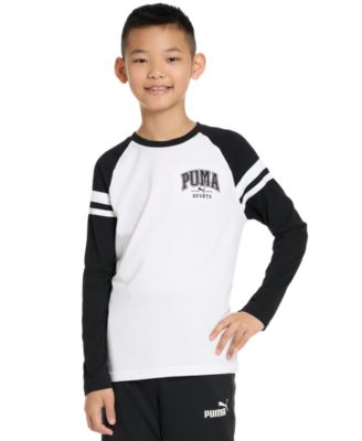 Puma - Big Boys Squad Raglan Sleeve Taped Long-Sleeve T-Shirt