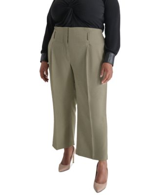 DKNY - Plus Size Printed Pleat-Front Ankle Pants