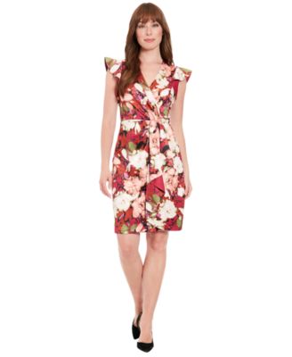 London Times - Petite Printed Scuba A-Line Dress