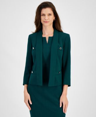 Kasper - Women's Stretch-Crepe Shawl-Collar 3/4-Sleeve Jacket