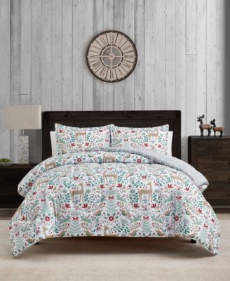 Sunham - Holiday Deer 3-Pc. Comforter Set, Full/Queen