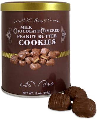 R.H. Macy & Co. - Holiday Milk Chocolate Covered Peanut Butter Cookie Gift Tin, 12 oz.