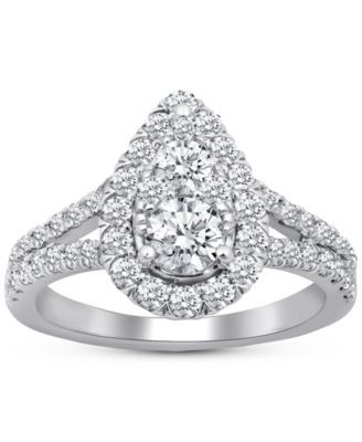 Macy's - Diamond Teardrop Halo Cluster Engagement Ring (1-3/4 ct. t.w.) in 14k White Gold