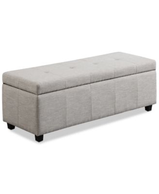 Simpli Home - Chamberlain Fabric Storage Ottoman Bench, Direct Ship