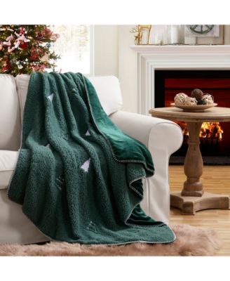 Evergreen Ivy - Tree Embroidered Whipstitch Throw, 50" x 60"