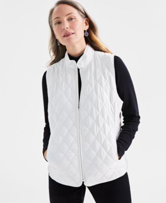 Style & Co - Petite Solid Quilted Vest