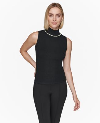 KARL LAGERFELD PARIS - Women's Embellished Sleeveless Top