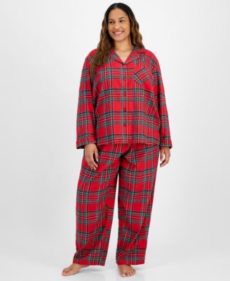 Holiday Lane - Plus Size 2-Pc. Cotton Brinkley Plaid Pajamas Set
