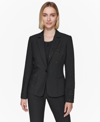 KARL LAGERFELD PARIS - Women's Studded One-Button Blazer