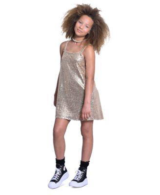 With Jules - Big Girls Sleeveless Sequin Tent Dress