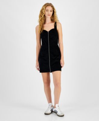 Tinseltown - Juniors' Velveteen Zip-Front Mini Dress