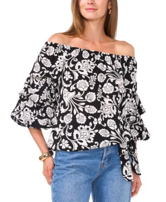 Vince Camuto - Women's Off-The-Shoulder Side-Tie Top