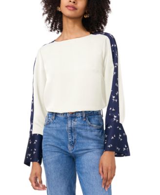 Vince Camuto - Women's Contrasting Crewneck Blouse