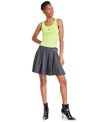 HUGO - Women's Rameri Pleated Belted Mini Skirt